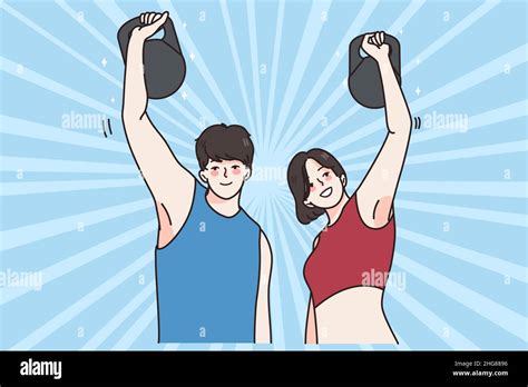 Sporty young man woman Stock Vector Images - Alamy