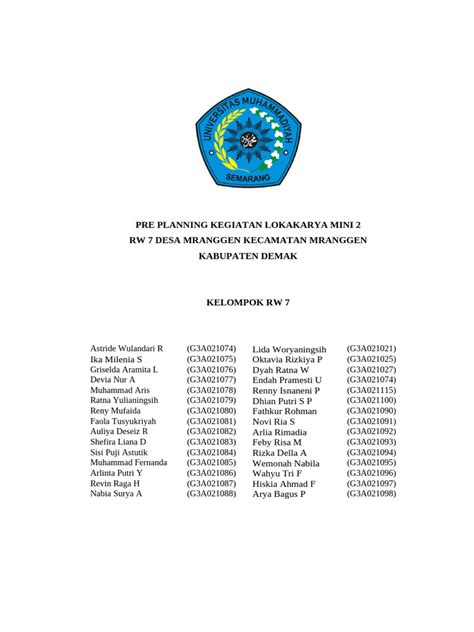 Pre Planning Lokmin II | PDF