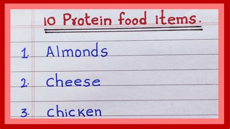 Examples Of Protein Foods
