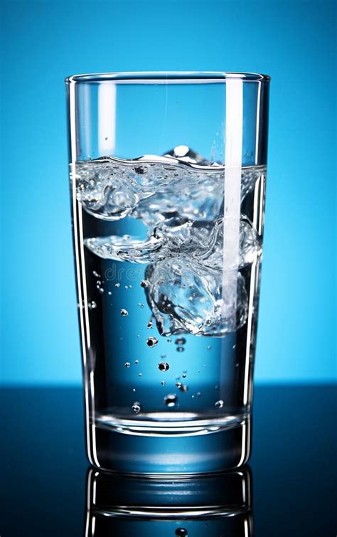 Glass with Clear Drinking Water and Ice, Hydration Concept Stock ...