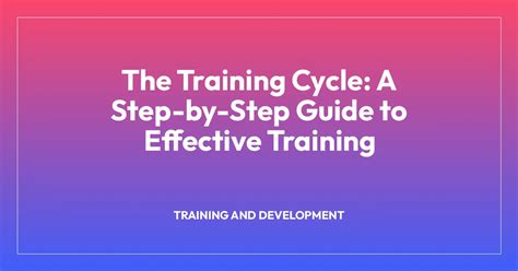 The Training Cycle: A Step-by-Step Guide to Effective Training • CSR ...