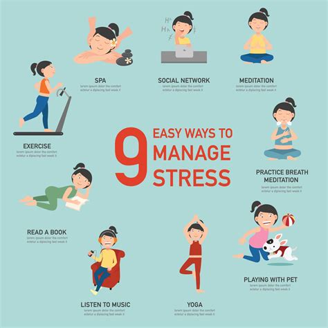 Easy ways to manage stress,infographic,illustration 3204421 Vector Art ...