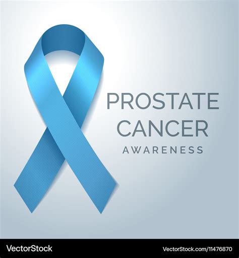 Prostate cancer awareness blue ribbon poster Vector Image