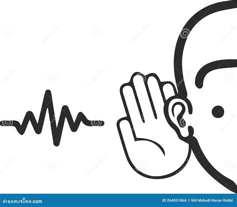 Attentively Ear Listen Icon, Attention, Ear Black Vector Icon Stock ...
