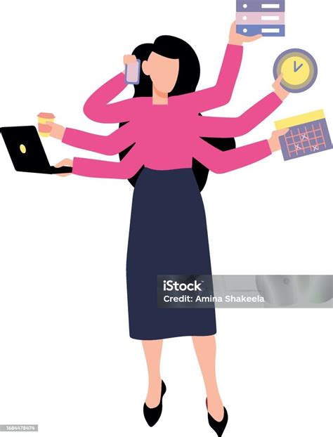 The Girl Is A Multitasker Stock Illustration - Download Image Now ...