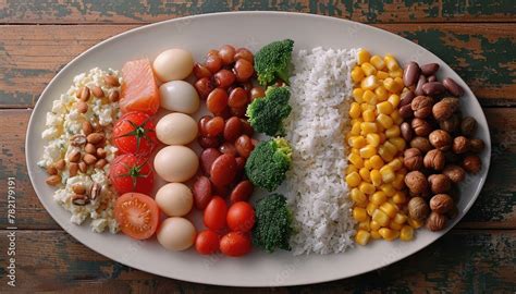Balanced Macronutrient Plate, Illustrate the concept of a balanced meal ...