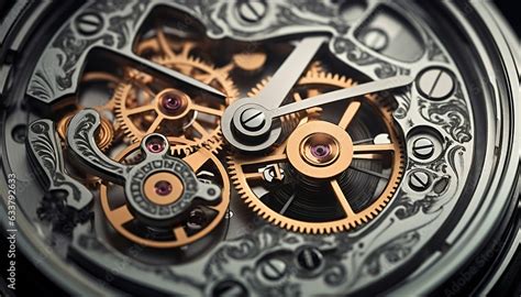 Intricate Gear Mechanism Within a Timepiece. Generative ai Stock Illustration | Adobe Stock
