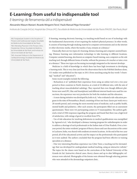 (PDF) E-Learning: from useful to indispensable tool