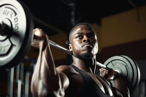 Premium AI Image | A man lifting weights in a gym
