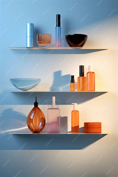 Free Photo | Assortment of beauty products displayed on shelf