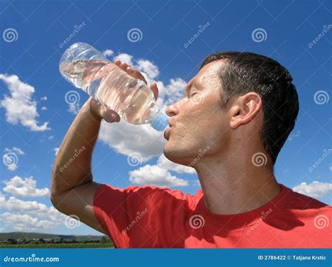 Man drinking water stock photo. Image of male, outdoors - 2786422