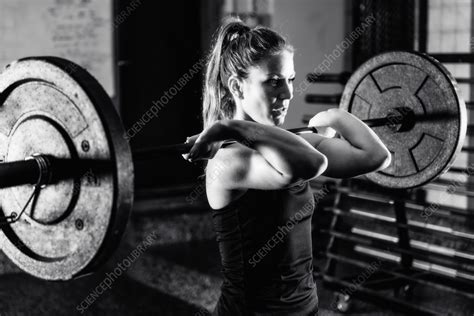 Female athlete lifting weights - Stock Image - F037/2428 - Science ...