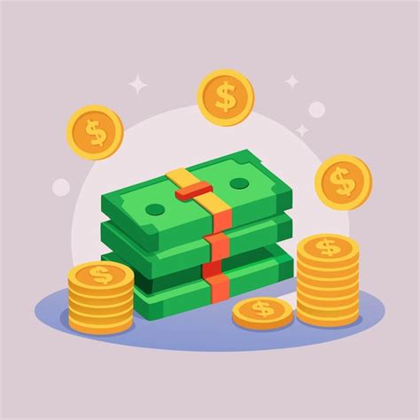 Premium Vector | A stack of green dollar bills secured