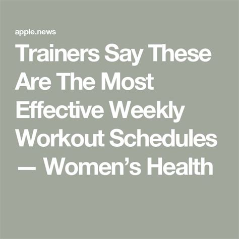 Trainers Say These Are The Most Effective Weekly Workout Schedules