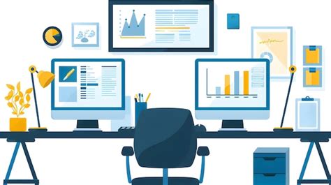 Premium Photo | Streamlined Workspace with Dual Monitors A Symbol of ...