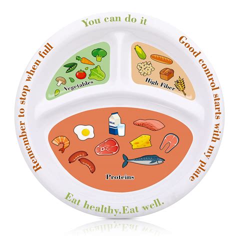 Portion Control Plate Healthy Diet Plate Portion Plates for Weight Loss ...