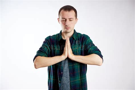 Peaceful Man, Relaxation and Meditation, Stress Relief Stock Photo ...