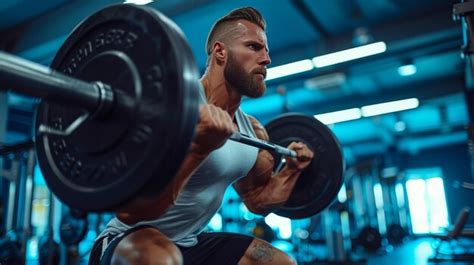 Premium Photo | Intense Weightlifting Session with Heavy Barbell