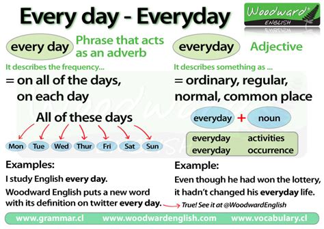 All day vs. Every day vs. Everyday | Woodward English