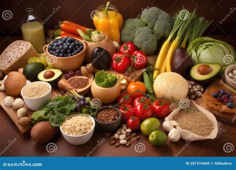 Variety of Healthy Foods, Including Fruits, Vegetables, and Whole ...