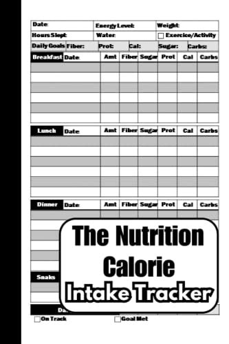 Nutrition Calorie Intake Tracker Log Book: Track Your Nutrition and ...