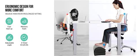 Amazon.com: Heated Foot Rest Under Desk at Work, Ergonomic Desk ...