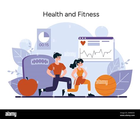 Vitality and Wellness concept. Active individuals participate in fitness routines, monitoring ...