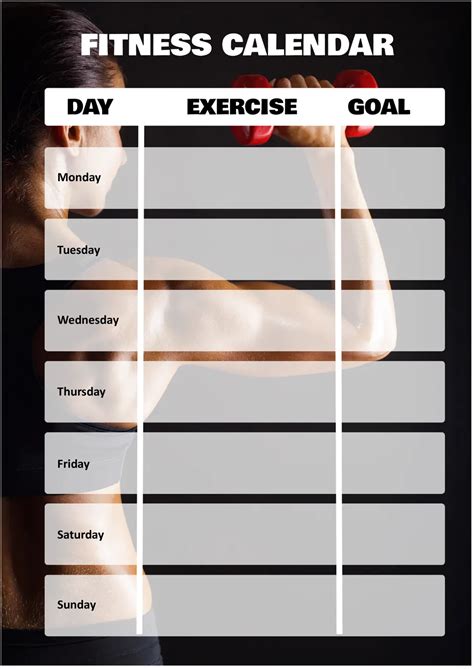 Free Fitness Calendar Template For Google Docs