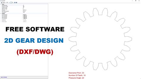 Free 2D Gear Design Software (DXF/ DWG) - GearDXF 2.0 - YouTube