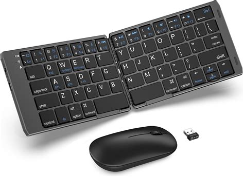 Amazon.com: Foldable Keyboard and Mouse, EDJO Folding Wireless Keyboard ...