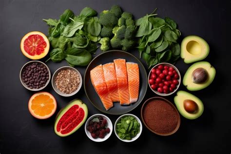 Premium AI Image | A diverse composition of nutritious food items ...