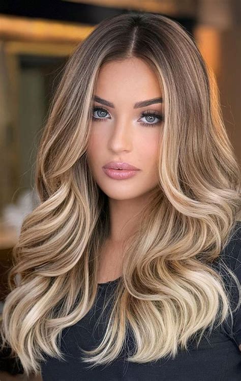50+ Trendy Hair Colour For Every Women : Cream Coffee Blonde Balayage