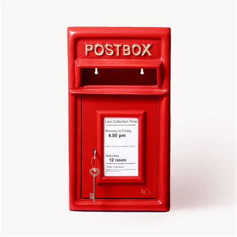ACL Post Box Red Mail Box with Lock Wall Mounted Post Box – Lockable ...