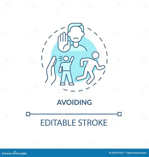 Avoiding blue concept icon stock vector. Illustration of communication ...