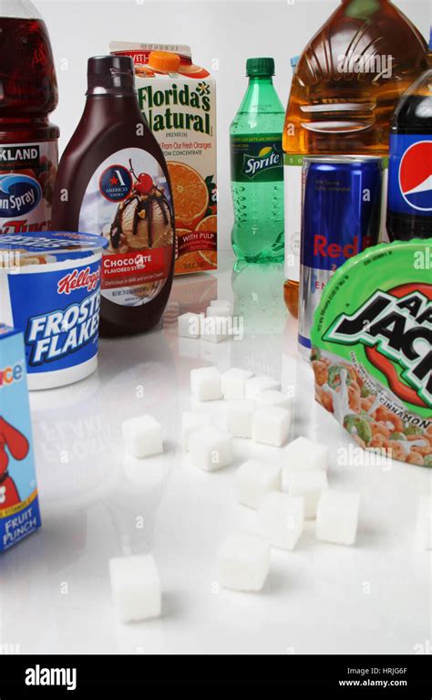 Sugary Drinks and Foods Stock Photo - Alamy