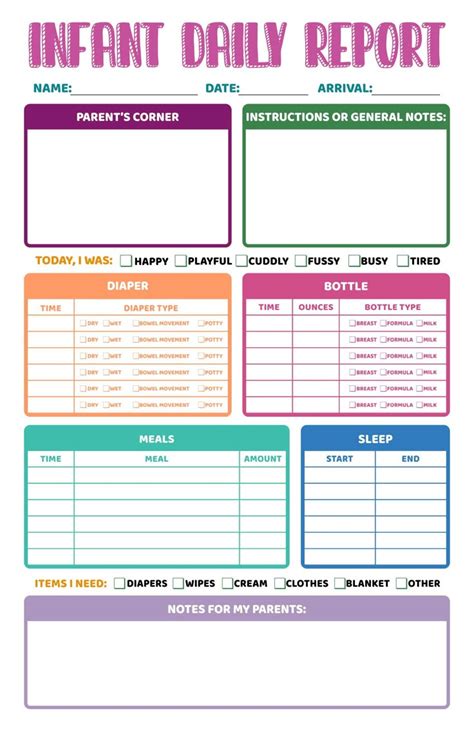 Preschool Daily Reports - 10 Free PDF Printables | Printablee ...