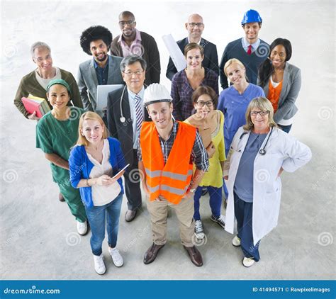 Group Of Multiethnic Diverse People With Different Jobs Stock Photo ...