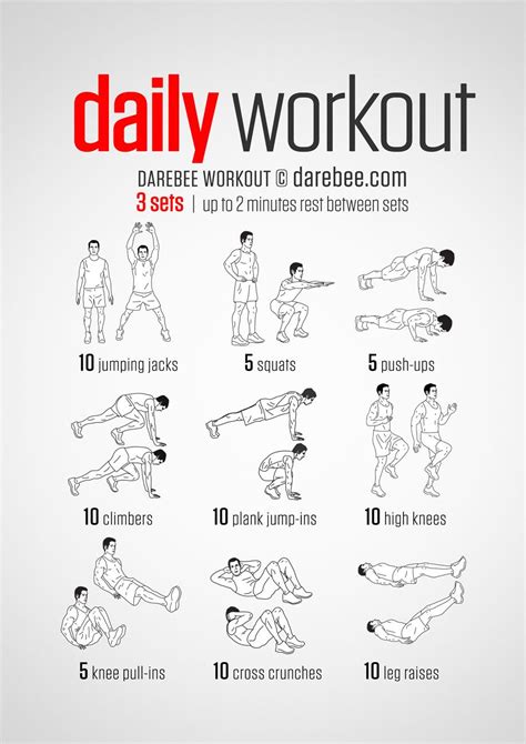 Easy Daily Workout | No equipment workout, Easy daily workouts, Daily ...