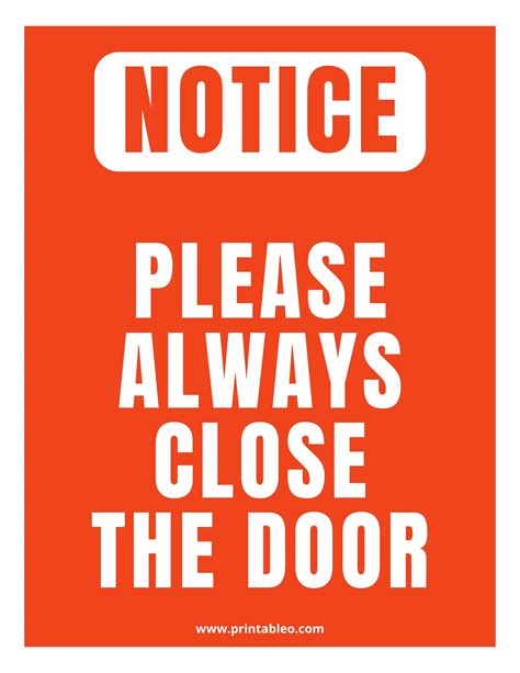 50+ Printable Please Close Door Sign - Printableo.Com