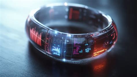 Wearable Fitness Tracker Displaying Biometric Data in Real-time on a ...
