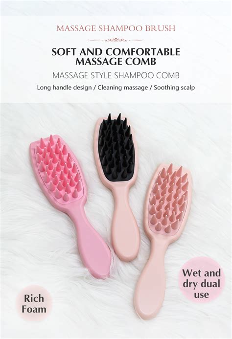Soft Silicone Bristles Detangling Shampoo Hair Brush