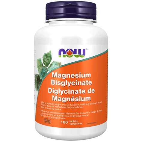 Magnesium Bisglycinate 100mg Tablets - Now Foods Canada