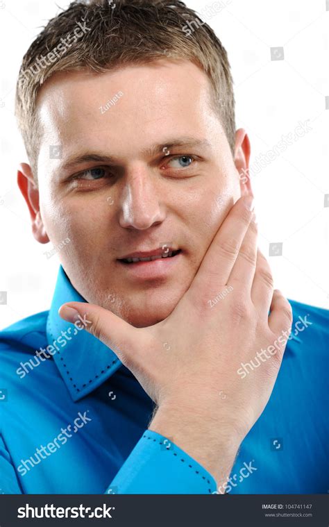 Handsome Young Man Scratching His Beard Stock Photo 104741147 | Shutterstock