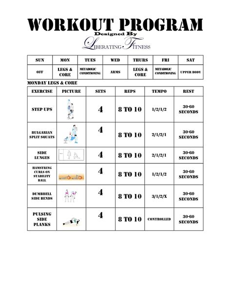Workout Program Design Template