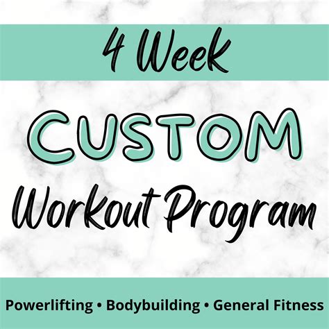4 Week Personalized Custom Workout Program, Custom Fitness Plan ...