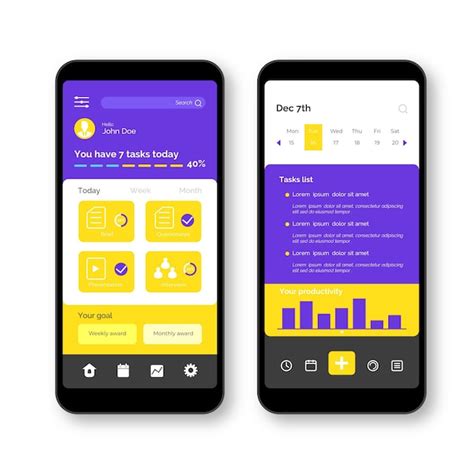 Free Vector | Task management app interface