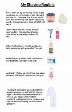 Shaving Routine | Basic skin care routine, Shower skin care, Body skin ...