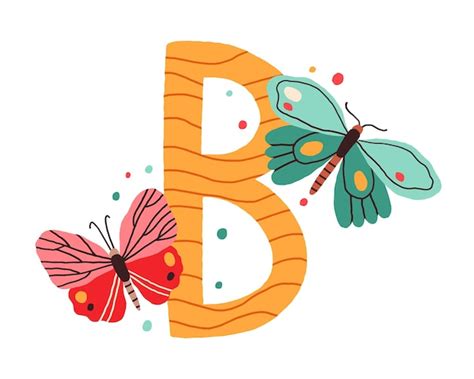 Premium Vector | Capital letter B of childish English alphabet with ...