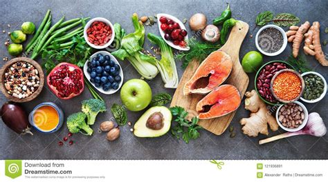 Healthy food selection stock image. Image of fresh, blueberries - 121936891