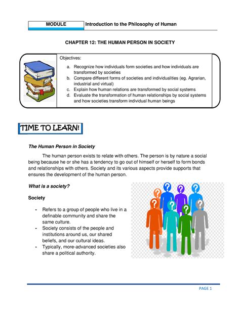Chapter 12 THE Human Person IN Society - CHAPTER 12: THE HUMAN PERSON ...
